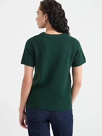 Short Sleeve Crew Neck Cloud  Sweater Pine Grove