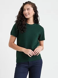 Short Sleeve Crew Neck Cloud  Sweater Pine Grove