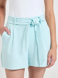 Belted Shorts Scuba Crepe Doeskin