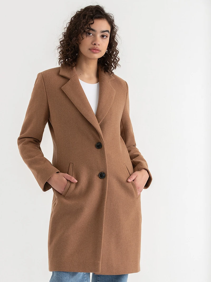Camel Kennedy Classic Wool Coat