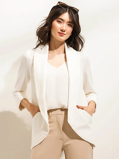 York Shawl Collared Blazer Blanc de