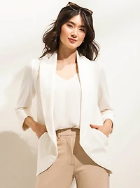York Shawl Collared Blazer Blanc de