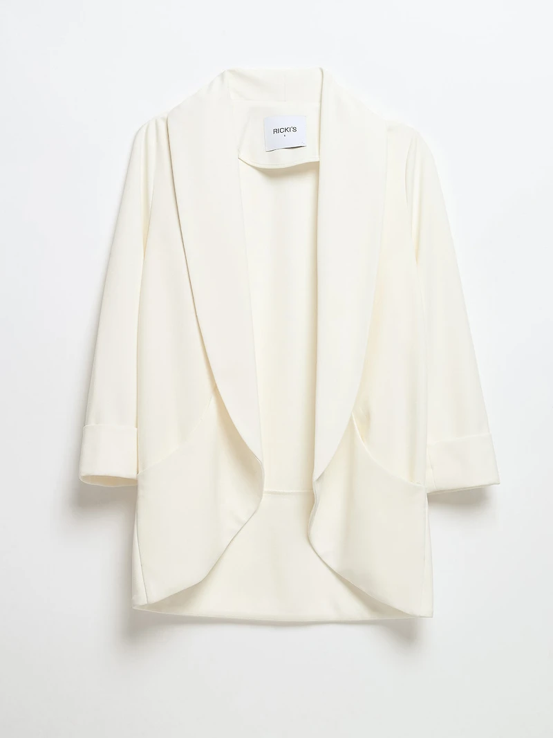 York Shawl Collared Blazer Blanc de
