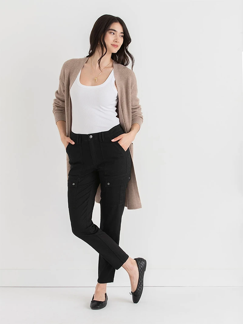 Skinny Leg Utility Pants Black