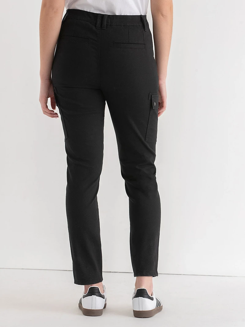 Skinny Leg Utility Pants Black