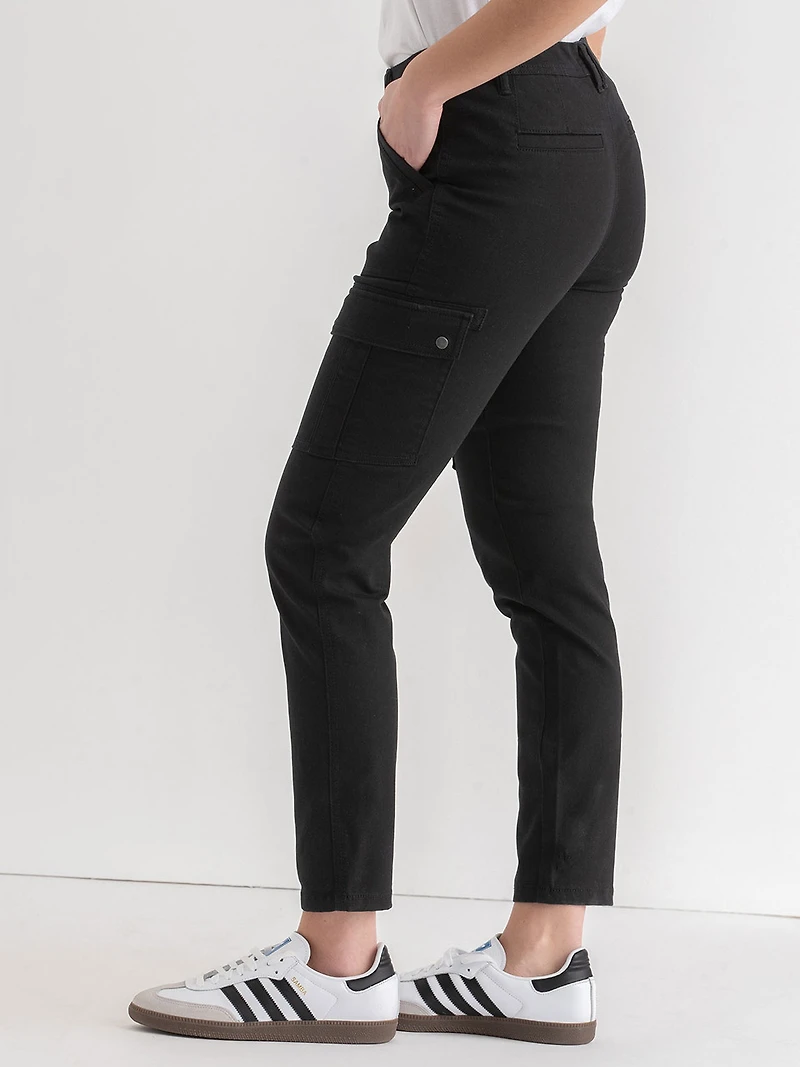 Skinny Leg Utility Pants Black