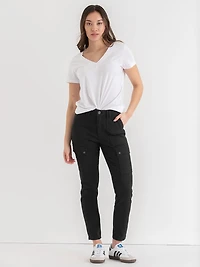 Skinny Leg Utility Pants Black
