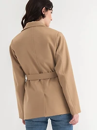 Short Double Breasted Trench Coat Navy