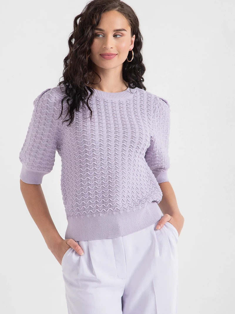 Puff Sleeve Pullover Orchid Petal