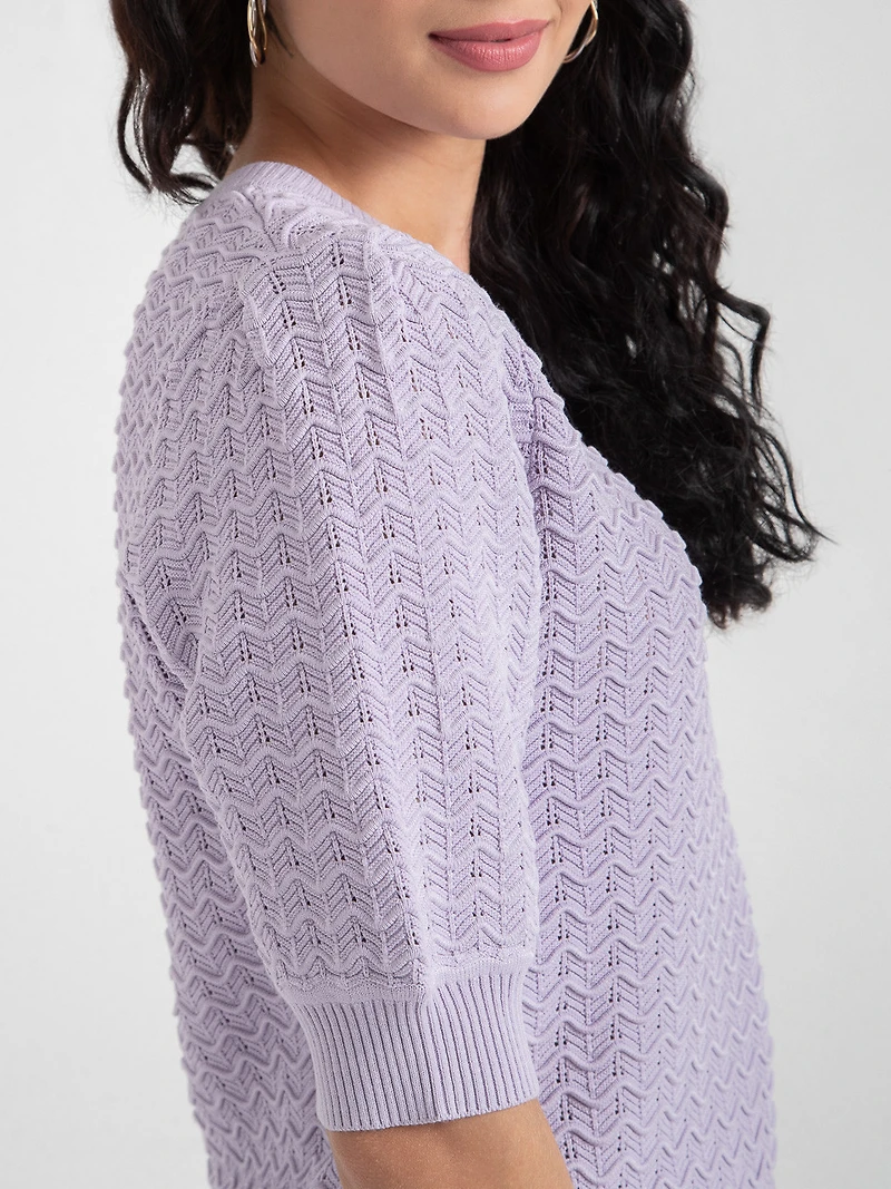 Puff Sleeve Pullover Orchid Petal