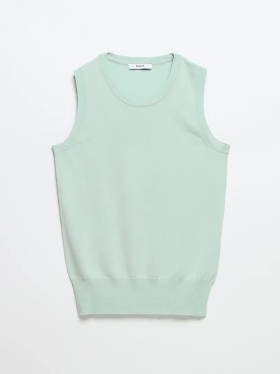Sleeveless Layering Sweater Tank Pastel Blue