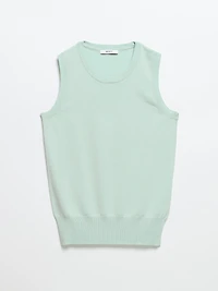 Sleeveless Layering Sweater Tank Pastel Blue