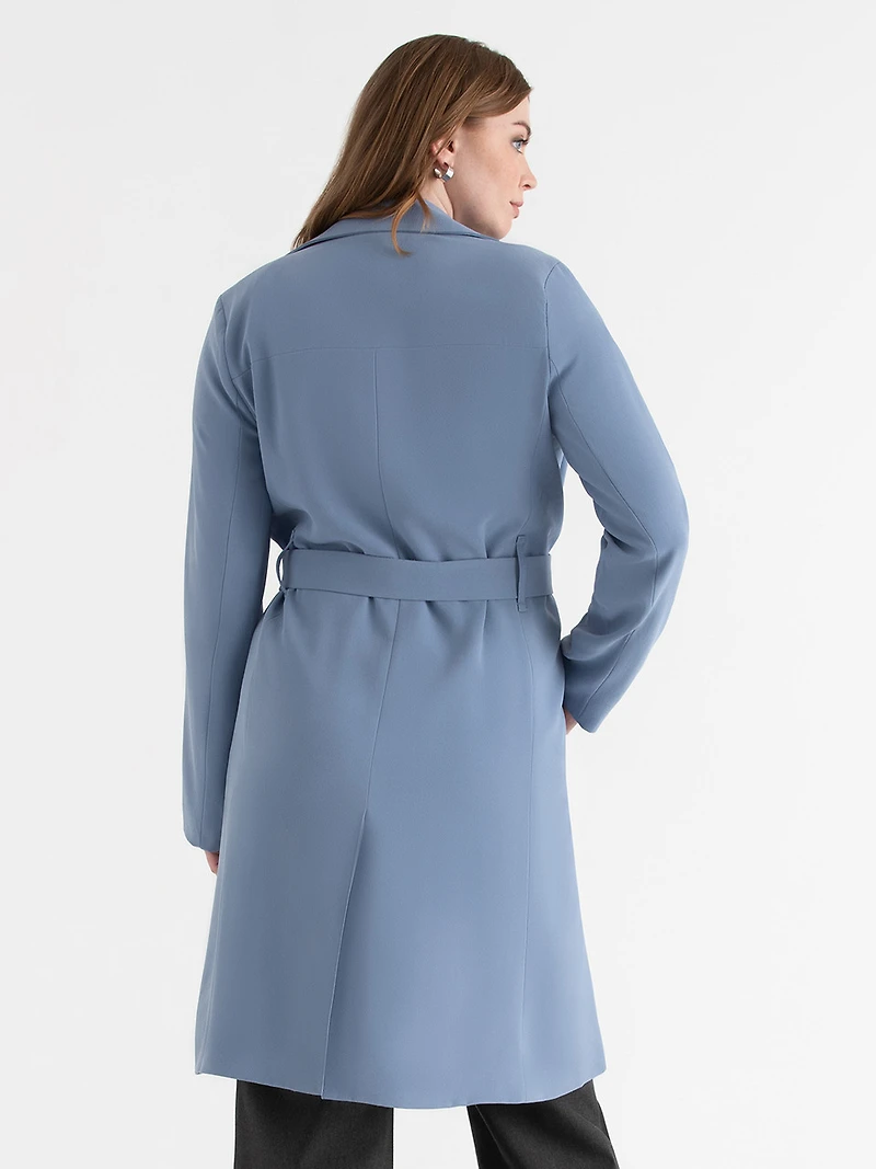 Belted Trench Coat Blazer Infinity Blue