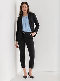 Single Button Cotton Sateen Blazer