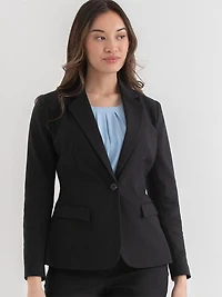 Single Button Cotton Sateen Blazer