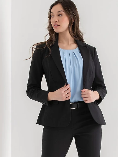Single Button Cotton Sateen Blazer