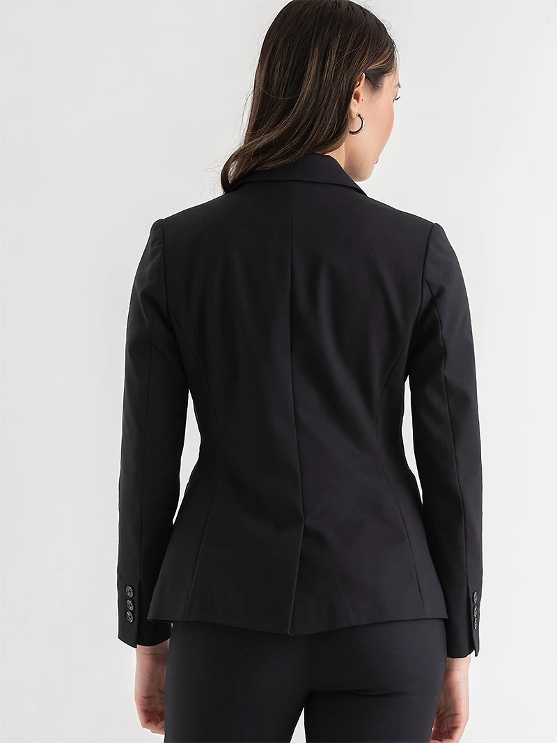 Single Button Cotton Sateen Blazer