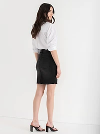 Denim Pencil Skirt Black