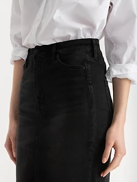 Denim Pencil Skirt Black