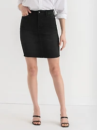 Denim Pencil Skirt Black