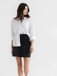 Denim Mini Skirt Washed Black