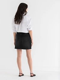 Denim Mini Skirt Washed Black