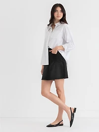 Denim Mini Skirt Washed Black