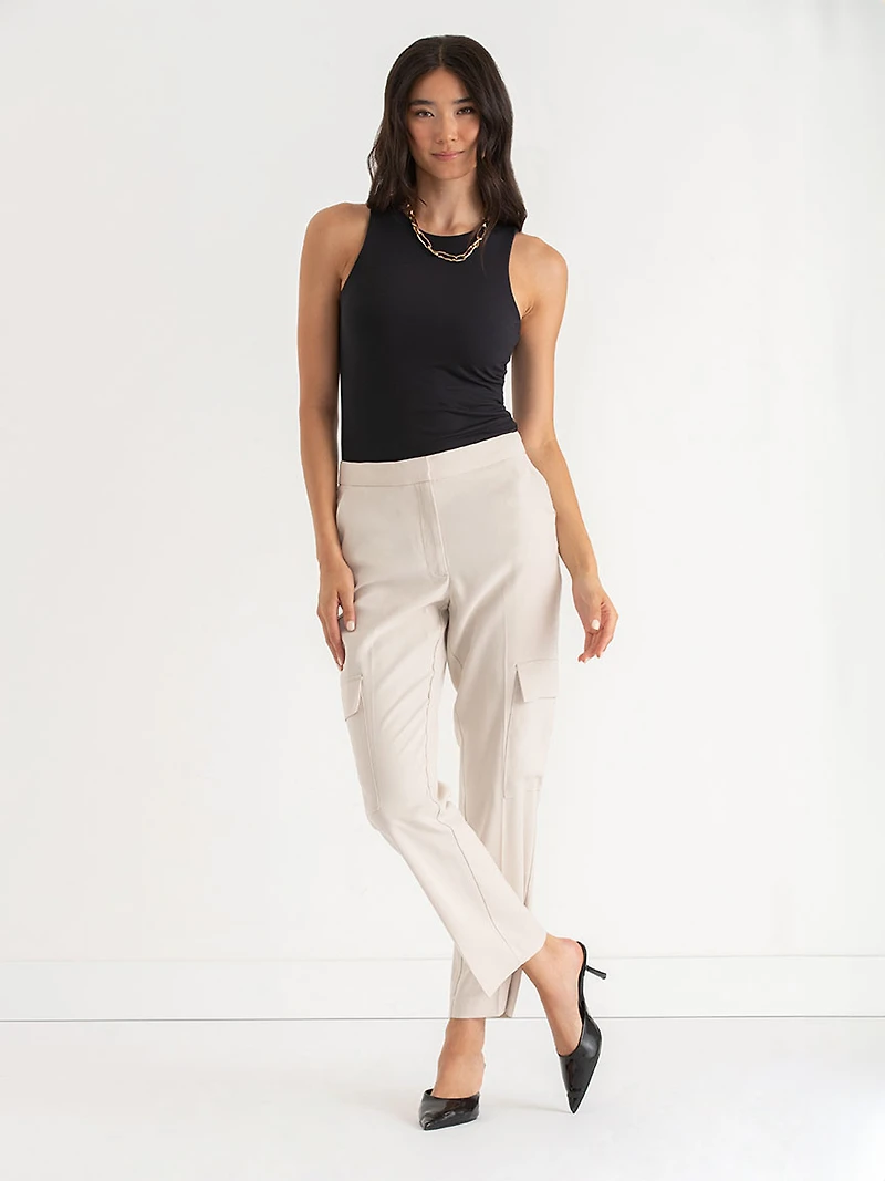 Straight Leg Cargo Pants Oatmeal