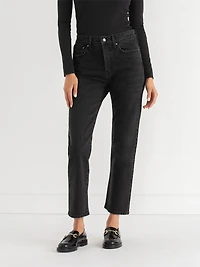 Sloane Straight Ankle Jeans Washed Black