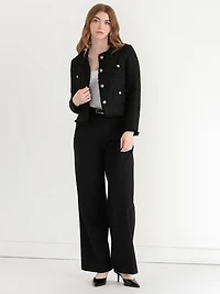 Cropped Boucle Jacket Black