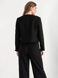 Cropped Boucle Jacket Black