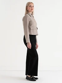 Cropped Felt Jacket Oatmeal