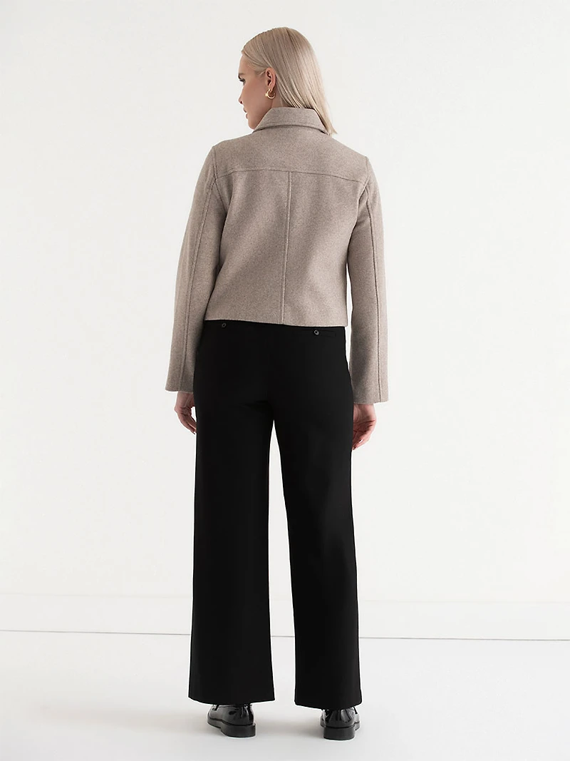 Cropped Felt Jacket Oatmeal