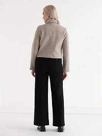 Cropped Felt Jacket Oatmeal