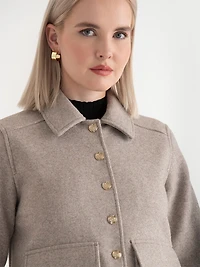 Cropped Felt Jacket Oatmeal