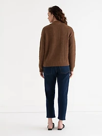 Shaker Stitch Henley Sweater Toasted Coconut