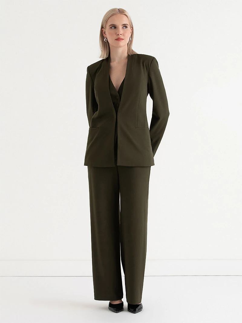 Brighton Lapelless Blazer Forest Night