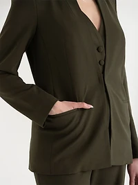 Brighton Lapelless Blazer Forest Night