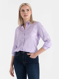 Long Sleeved Viscose Blouse Pastel Lilac