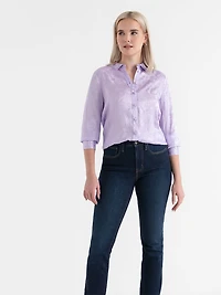 Long Sleeved Viscose Blouse Pastel Lilac