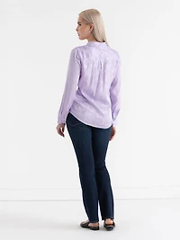 Long Sleeved Viscose Blouse Pastel Lilac