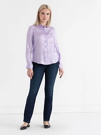 Long Sleeved Viscose Blouse Pastel Lilac