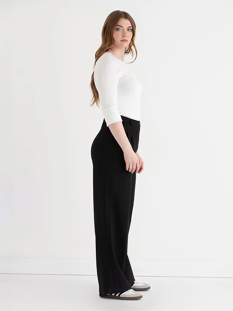 Crew Neck Rib Sweater Blanc de