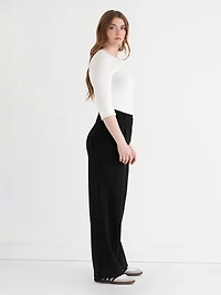 Crew Neck Rib Sweater Blanc de