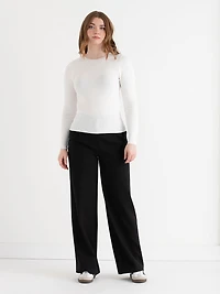 Crew Neck Rib Sweater Blanc de