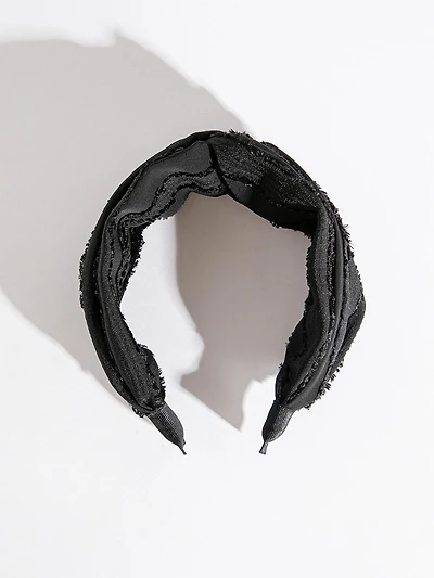 Twist Muslin Headband in Black