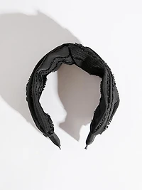 Twist Muslin Headband in Black