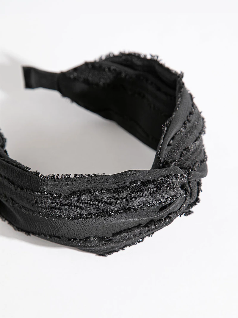 Twist Muslin Headband in Black