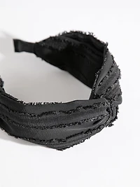 Twist Muslin Headband in Black