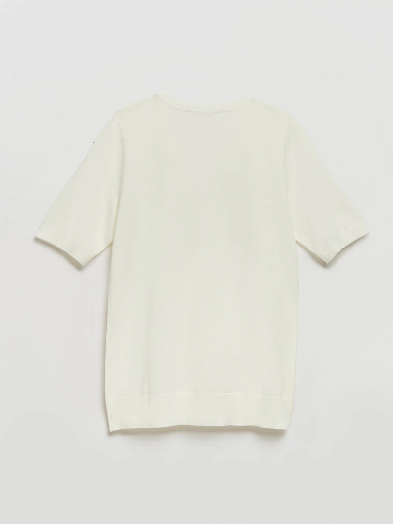 Elbow Sleeve Sweater Blanc de